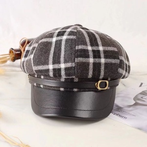 Classic Design Polyester Fedora Hat <strong>French</strong> Style Hat Travel Outdoor <strong>Men</strong> Women Tartan Plaid Adjustable <strong>Beret</strong> - Product Image 4