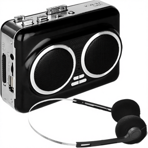 Reproductor de Casetes Retro con Conversión de Casete a <span class=keywords><strong>MP3</strong></span>, Altavoces Dobles con Función de Retroceso Automático, Compatible con Auriculares, Reproductor de Música USB - Product Image 1