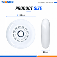 Roues de patins à roulettes LED à double éclairage clignotant 64mm 80mm 100mm 110mm en PU à rebond élevé, vente en gros OEM d'usine