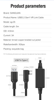 Chipset Sinyal Catu Daya Independen Tipe-C USB 3.2 Gen1 a ke Kabel VR Link Tipe-C Headset VR Quest 2 Pico 2 Headset VR
