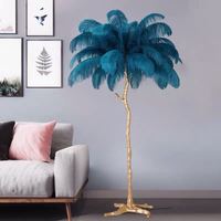 Ventes chaudes, lampe de sol en plumes d'autruche LED nordique de luxe, lampe en plumes moderne avec télécommande