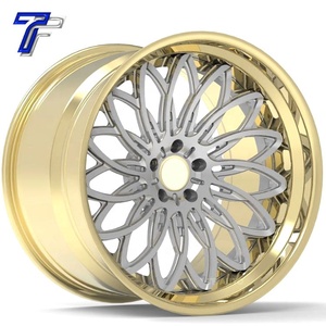 Llantas <span class=keywords><strong>de</strong></span> aleación <span class=keywords><strong>de</strong></span> coche para Alpina B4 <span class=keywords><strong>BAC</strong></span>, barril <span class=keywords><strong>de</strong></span> oro cromado escalonado <span class=keywords><strong>de</strong></span> 2 piezas, 5x114, 120 - Product Image 4