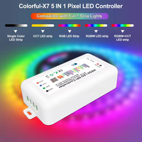 Contrôleur SPI d'écran lumineux numérique à bande LED RGB à pixels avec synchronisation musicale 5 en 1, 4 zones, télécommande, Zigbee, WIFI, Bluetooth