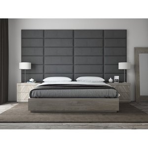 <span class=keywords><strong>Tête</strong></span> <span class=keywords><strong>de</strong></span> <span class=keywords><strong>lit</strong></span> moderne rembourré en tissu noir, couvre-chef <span class=keywords><strong>de</strong></span> reine, noir, <span class=keywords><strong>décoration</strong></span> <span class=keywords><strong>de</strong></span> la maison - Product Image 1
