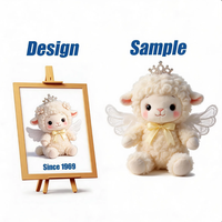 Boneka Domba Plushie Bordir Super Lembut Berkualitas Tinggi dari Pabrik Shengye China, Mainan Hewan Boneka Isi Dakron untuk Hadiah Ulang Tahun
