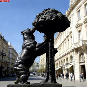 YOUFINE Statue de Famille d'Ours en Bronze, Mère Ours avec <span class=keywords><strong>Deux</strong></span> Ourssons Grimpants, pour Décoration Thème Zoo et Faune Sauvage - Product Image 5