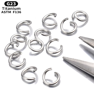 G23 titanio aperto anelli di salto rotondo colore <span class=keywords><strong>argento</strong></span> connettore anelli Modulare <span class=keywords><strong>piercing</strong></span> al <span class=keywords><strong>naso</strong></span> che fa orecchino <span class=keywords><strong>naso</strong></span> clip per le donne - Product Image 3