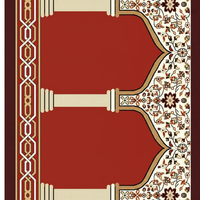 Tapis de prière islamique classique Avior en polypropylène, tissé, antidérapant, lavable, à poils moyens, style persan, pour la maison
