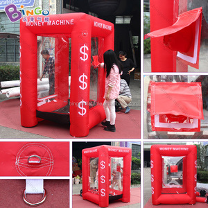 Máquina inflable promocional para atrapar dinero, cubo inflable personalizado para recoger dinero, cabina publicitaria inflable para dinero con soplador - Product Image 5
