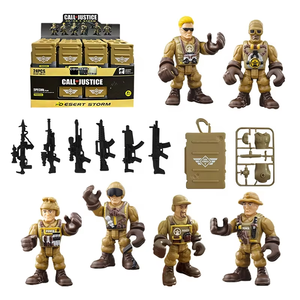 ฟิกเกอร์ทหาร3นิ้ว4สี24ชิ้น-ประกอบของเล่นทหารกับอาวุธสำหรับเด็กเล่นทหารอายุ3 + - Product Image 2