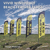 Bannière de drapeau de plumes de larme de plage de publicité coupe-vent de couleur vive personnalisée drapeaux et bannières promotionnels de vol vierges