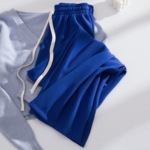 2026 nuevo KJ 2025 pantalones de pierna recta con patrón de hueso de serpiente para mujer, pantalones de pierna ancha arrugados hasta el suelo adelgazantes de cintura alta de verano - Product Image 4