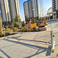 Système de filet de tennis portable de haute qualité, poteaux de tennis professionnels en acier avec roues pour l'entraînement sportif scolaire