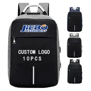 Men college high Quality custom Logo computer back bag pack anti theft Waterproof travel with usb laptop backpack