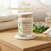 Veilige, niet-toxische, handgemaakte fruitserie sojawas aromatherapie kaars met etherische olie voor thuis, woonkamer, villa decoratie