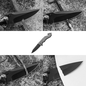 Cuchillo Plegable Táctico para Camping y Senderismo, con Mango de ABS con Patrón de Fibra de Carbono, Apertura Asistida con <span class=keywords><strong>Flipper</strong></span>, Bloqueo Lineal, Venta al Por Mayor - Product Image 4