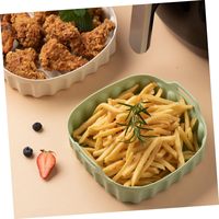 Plateau de cuisson en silicone pour friteuse à air, antiadhésif, résistant à la chaleur, réutilisable, support de mise en forme des aliments, prévention des taches, en silicone