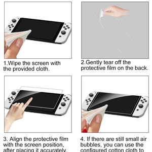 Lot de 2 films de protection d'écran en verre trempé HD pour console de jeu Nintendo Switch 2 OLED Lite - Product Image 6