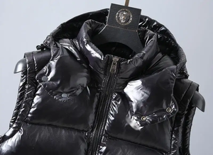 Rompi bulu angsa kasual untuk pria, rompi musim dingin bersinar dengan bulu angsa dan bebek, rompi pria ringan - Product Image 4