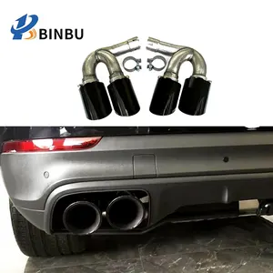 Untuk Porsche Cayenne E3 9Y0 Pipa Knalpot Stainless Steel 304 Tail Throat Hitam Retrofitting Pipa Knalpot Kit 2018-2020