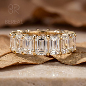 IGI Certified Vvs HPHT Lab Grown Diamond Wedding <b>Ring</b> Women Custom 925 <b>Silver</b> <b>Emerald</b> CVD Lab Created Diamond Band <b>Ring</b> Jewelry - Product Image 1