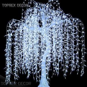 3M verde y blanco al aire libre LED iluminado <span class=keywords><strong>sauce</strong></span> <span class=keywords><strong>llorón</strong></span> Planta artificial iluminada para decoraciones de boda - Product Image 2