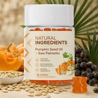 OEM Pompoenzaadolie Zaagpalmolie Ashwagandha Gummies |   Haar groei, prostaat en huid gezondheid ondersteunende supplement voor volwassenen, mannen en vrouwen
