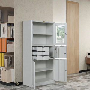 Thiết kế hiện đại 4 ngăn kéo cửa kính kim loại lưu trữ tập tin tủ thép Tủ hồ sơ với an toàn - Product Image 6