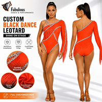 Uniforme de Majorette Personalizado con Flecos de Diamantes de Imitación, Un Solo Hombro, Manga Larga, Leotardo Cruzado con Diamantes, Corte Alto, Múltiples Colores