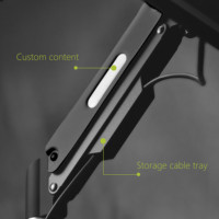 Nouveau produit Bras de moniteur à angle inclinable à mouvement complet Support de moniteur à double ressort à gaz Support de moniteur de bureau