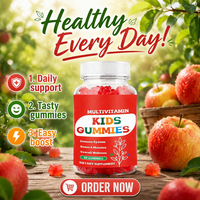 Bonbons gélifiés multivitaminés oméga OEM pour enfants, favorisant le développement cérébral, le soutien immunitaire et l'énergie, saveur fraise, végétaliens, aliments naturels
