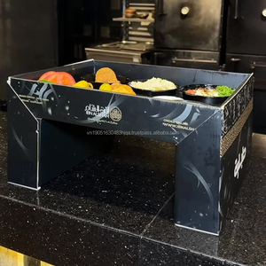 กล่องขนมแบบมีช่องสำหรับเทศกาลรอมฎอนแบบอาหรับ พร้อมฝาปิดแบบปรับเปลี่ยนได้ ฐานวางแบบตั้งโต๊ะในตัว สำหรับบรรจุภัณฑ์จานขนม - Product Image 1