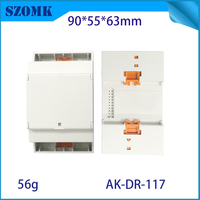 Boîtier de commande électronique 90x55x63mm pour rail DIN, clip de fixation pour montage de carte PCB sur rail DIN, boîtier de projet d'automatisation industrielle pour carte PCB