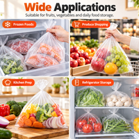 Sacs en plastique transparent HDPE pour légumes avec logo personnalisé, sur rouleau, pour présentation en supermarché