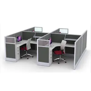 Alto muro ufficio cubicolo design 4 persona workstation da ufficio partizione con appeso armadio