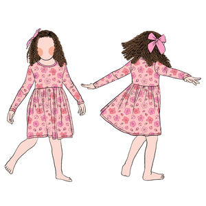 Robe décontractée à col rond et imprimé floral à manches longues pour filles et enfants pour la <span class=keywords><strong>saison</strong></span> d'automne vente directe d'usine - Product Image 1