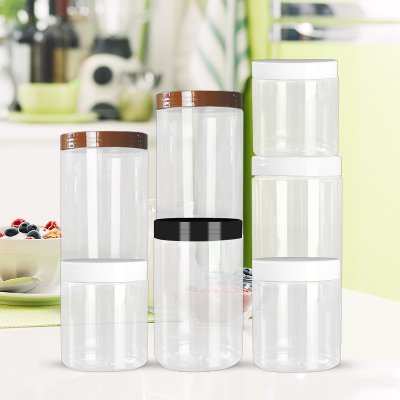 WIDE MOUTH LEAK PROOF 4oz 6oz 8oz 10oz 16oz PET Plastic Storage Containers With Lids