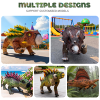 Dinosaure animatronique réaliste personnalisé UNTITREER, télécommandé, marchant, sautant, robotique, Ankylosaure, chien robot, avec fonction de rugissement et LED, pour centre commercial