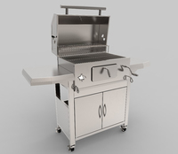 Barbecue au charbon de bois en acier inoxydable 304 pour extérieur, jardin, patio, restaurant commercial et traiteur, avec fumoir à cheminée