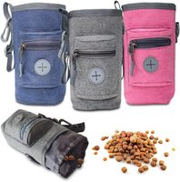 Pochette portable d'entraînement pour animaux de compagnie avec distributeur de sacs à crottes Sac de friandises portable pour chiot ou chaton Entraînement en plein air et voyage