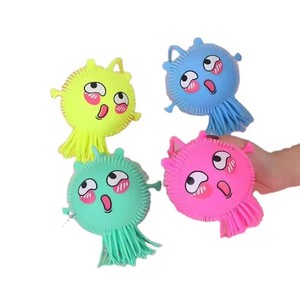Jincan Macaron Colorful TPR Octopus LED <b>Glitter</b> Aquarium Animals Cute Smile Anti-Stress Toy 15x10cm Boys Girls Anxiety Relief - Product Image 6