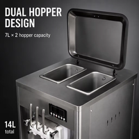 Machine à glace commerciale OEM ODM pour cornets et coupes glacées, 3 saveurs, avec compresseur