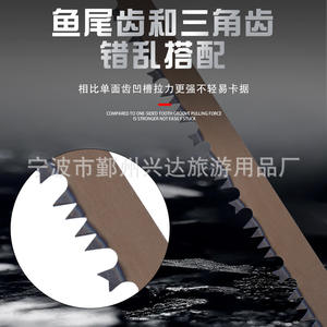 Sierra de Mano Plegable para Exteriores, Acero con Alto Contenido de Carbono, Negra, 35 cm, Herramienta para Jardinería, Carpintería y Camping, Personalizable OEM - Product Image 4