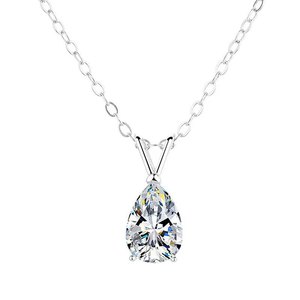 Adodo nhà máy bán buôn S925 Bạc <span class=keywords><strong>Pear</strong></span> cắt Mặt dây chuyền 1.5ct moissanite đồ trang sức vòng cổ cho phụ nữ - Product Image 1