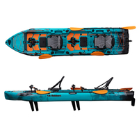 El Mejor Kayak de 2025 Motorizado a Pedal de 14 Pies con Capacidad de 550 lbs, Kayak Modular de Surf de 3 Piezas, Kayak de Pesca de 4m para 2 Personas, Gran Venta