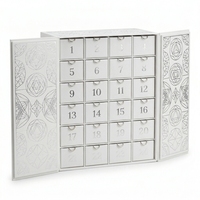 Boîte cadeau de Noël en carton blanc personnalisée, luxe, 24 compartiments, tiroirs, boîte vide pour calendrier de l'avent, pour emballage de bijoux
