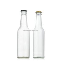 Bouteille en verre ambré transparent ou clair de 250 ml, 330 ml, 500 ml avec bouchon couronne pour le stockage de la tequila et des boissons gazeuses, avec impression sérigraphique