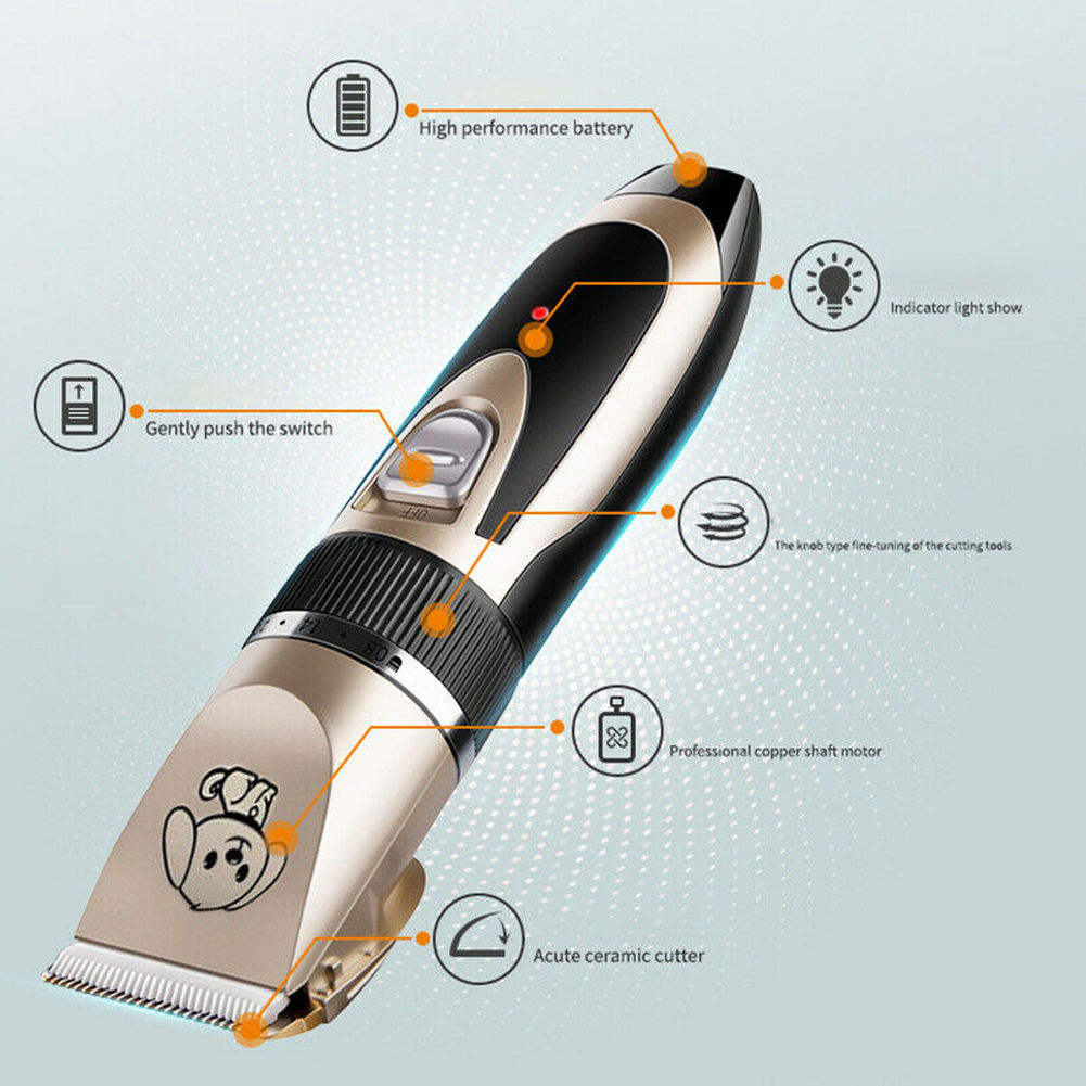 Electronic Pet Hair Trimmer Low-Noise Grooming Kit