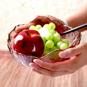 Cuenco redondo de cristal reciclado chino arcoíris multicolor para decoraciones de pollo y frutas - Product Image 4