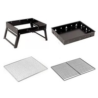 Barbecue portable pliable au charbon de bois avec dispositif de sécurité anti-flamme, construction métallique durable pour le camping en plein air, les pique-niques et l'utilisation en arrière-cour